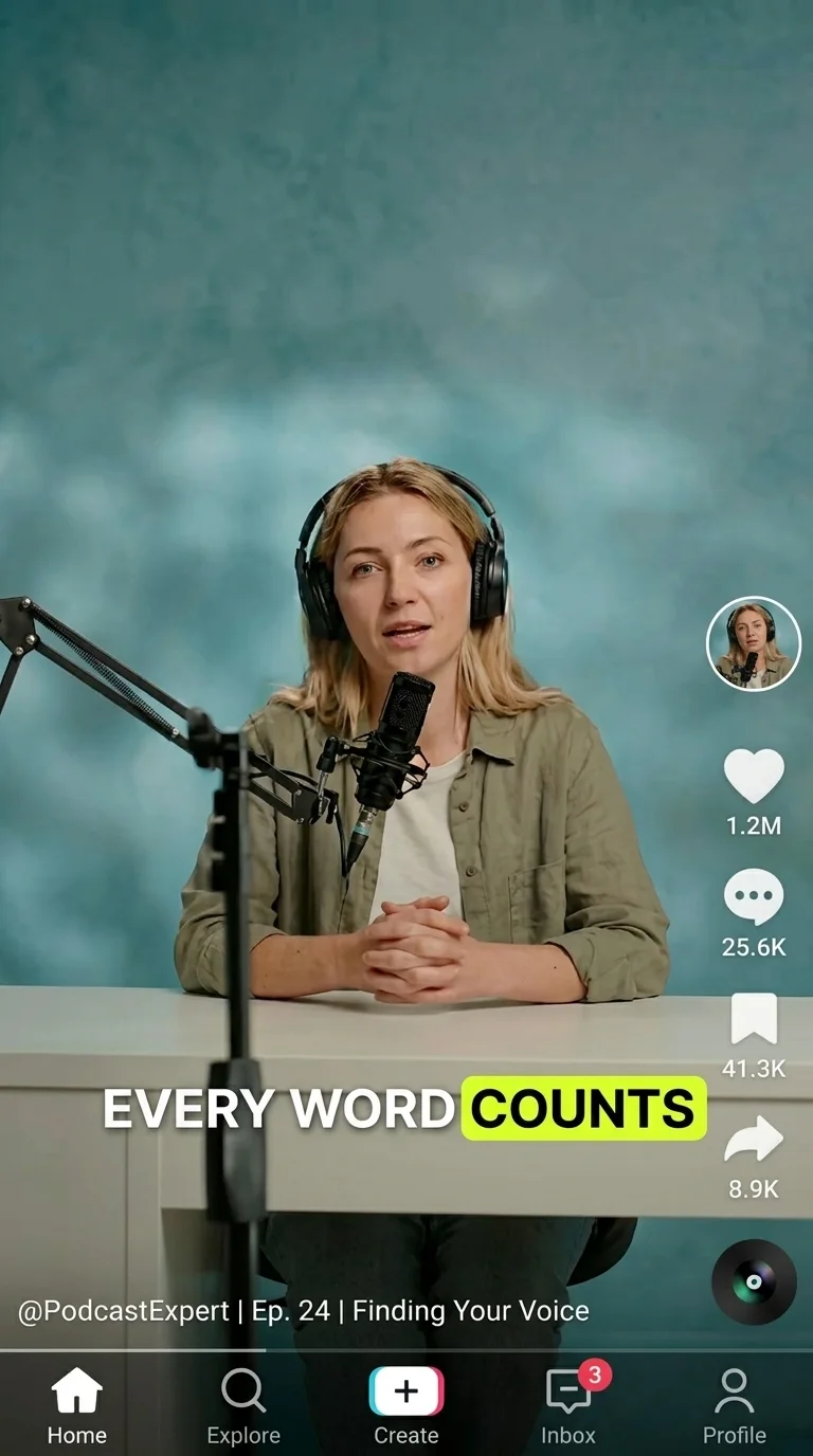 Before and after: raw video vs AI-captioned video with styled subtitles on screen